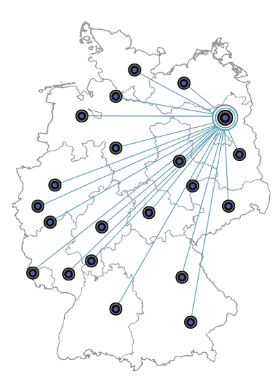 Map of Germany SIA Albo Plus main routes